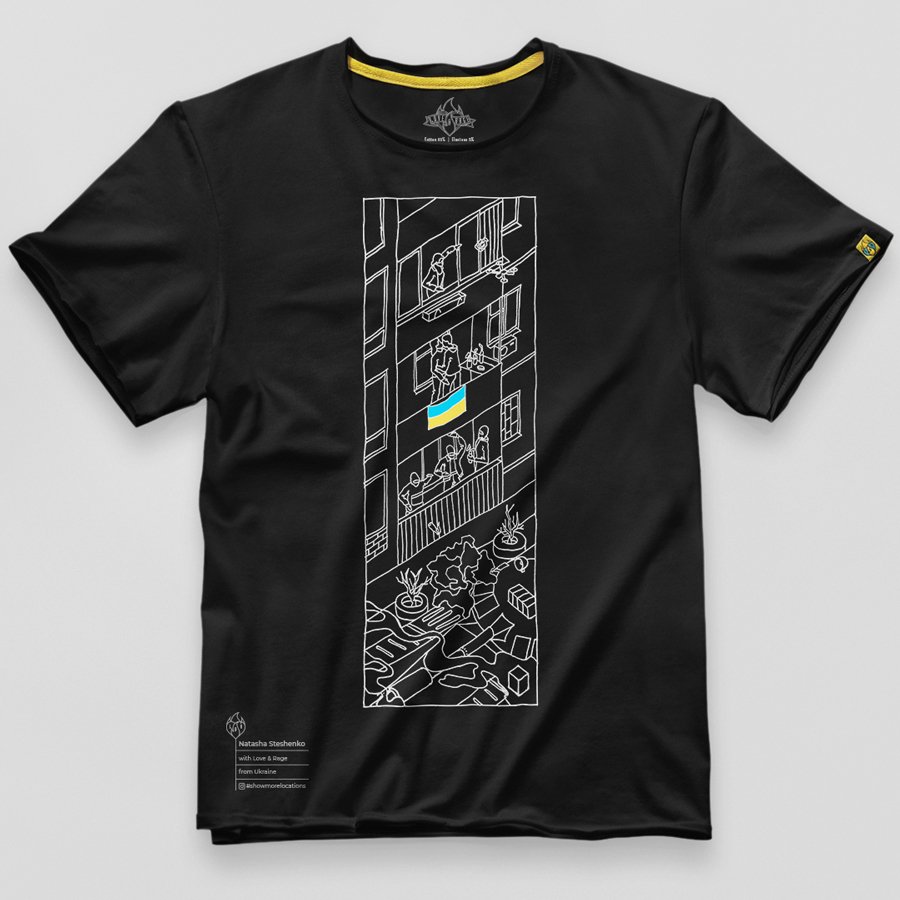 Design t-shirt with "Balconies" from Love&Rage