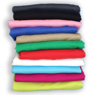 A large selection of clothes colors for printing