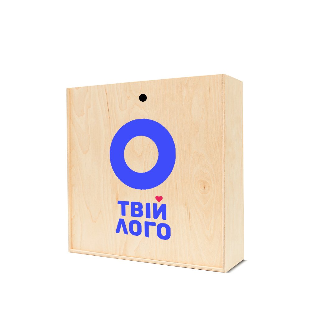 Дерев'яна коробка для подарунку (бокс) 33-33-10 натуральний колір