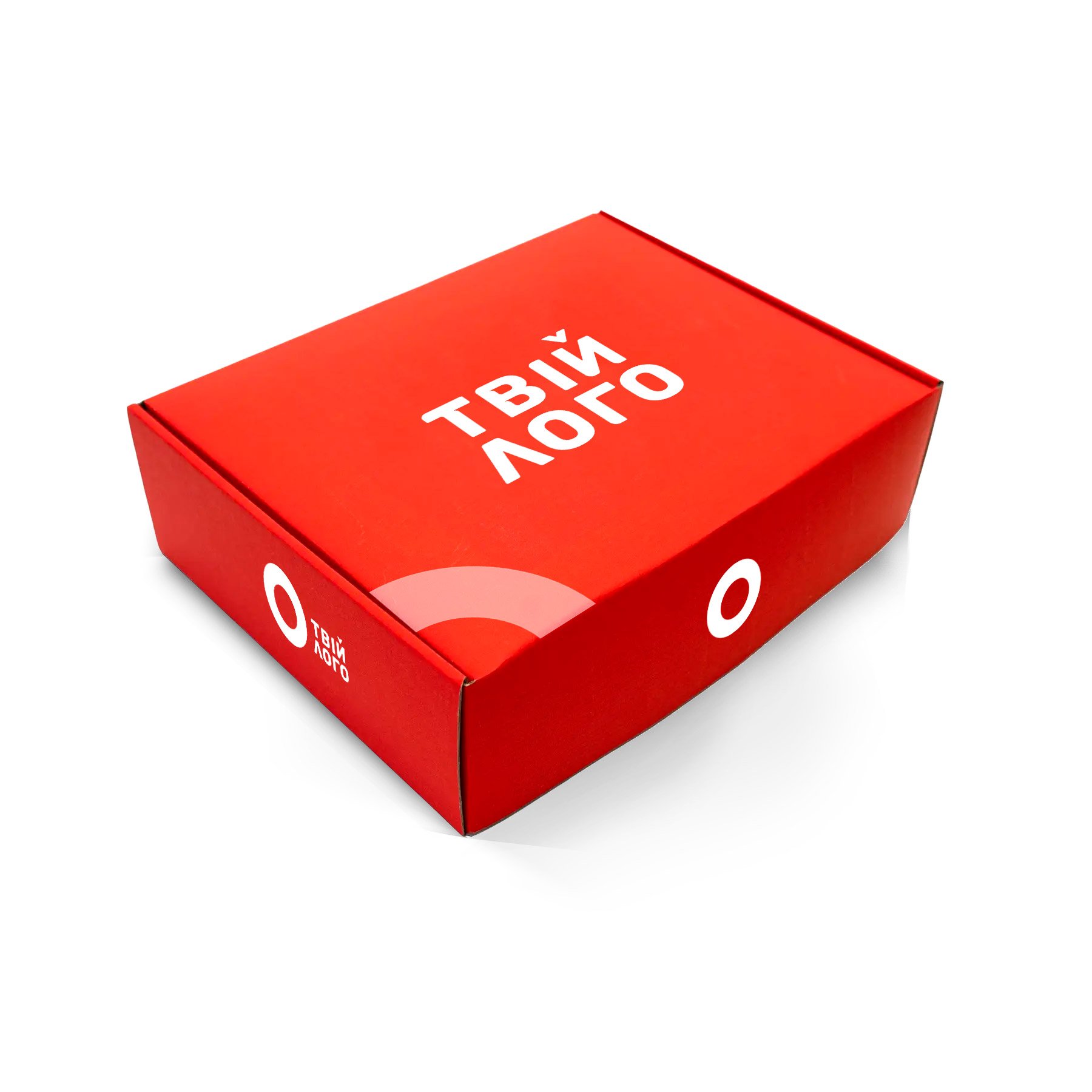Червона картонна подарункова коробка з лого - 30-24-9