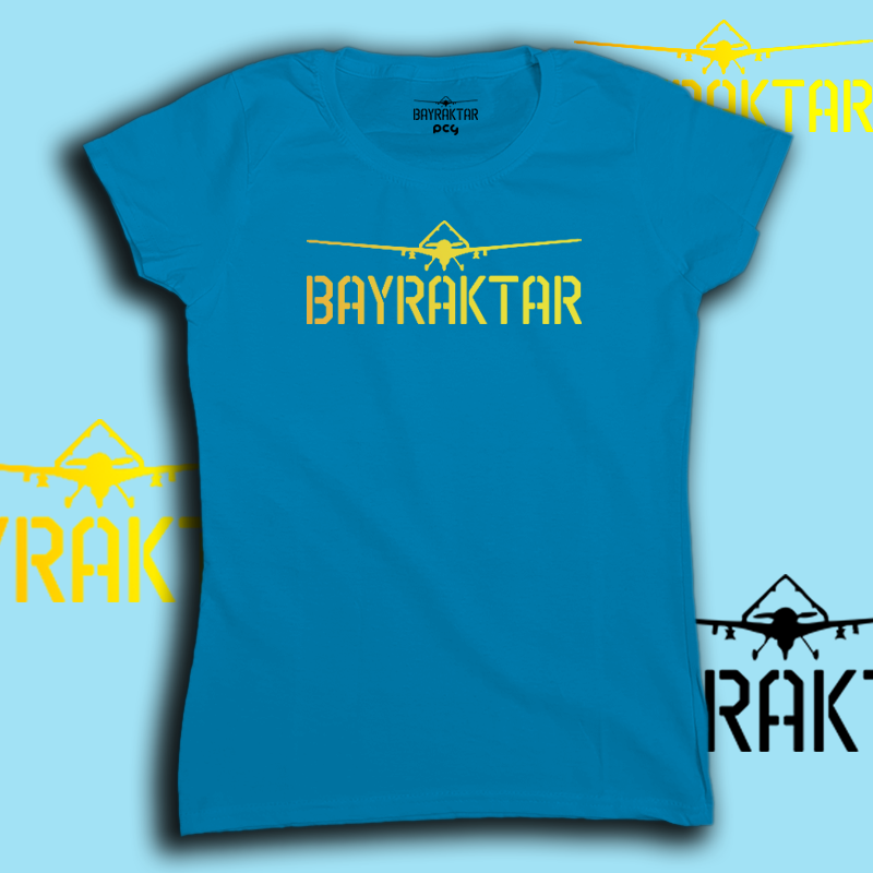 Футболка женская линейки "BAYRAKTAR" голубая S