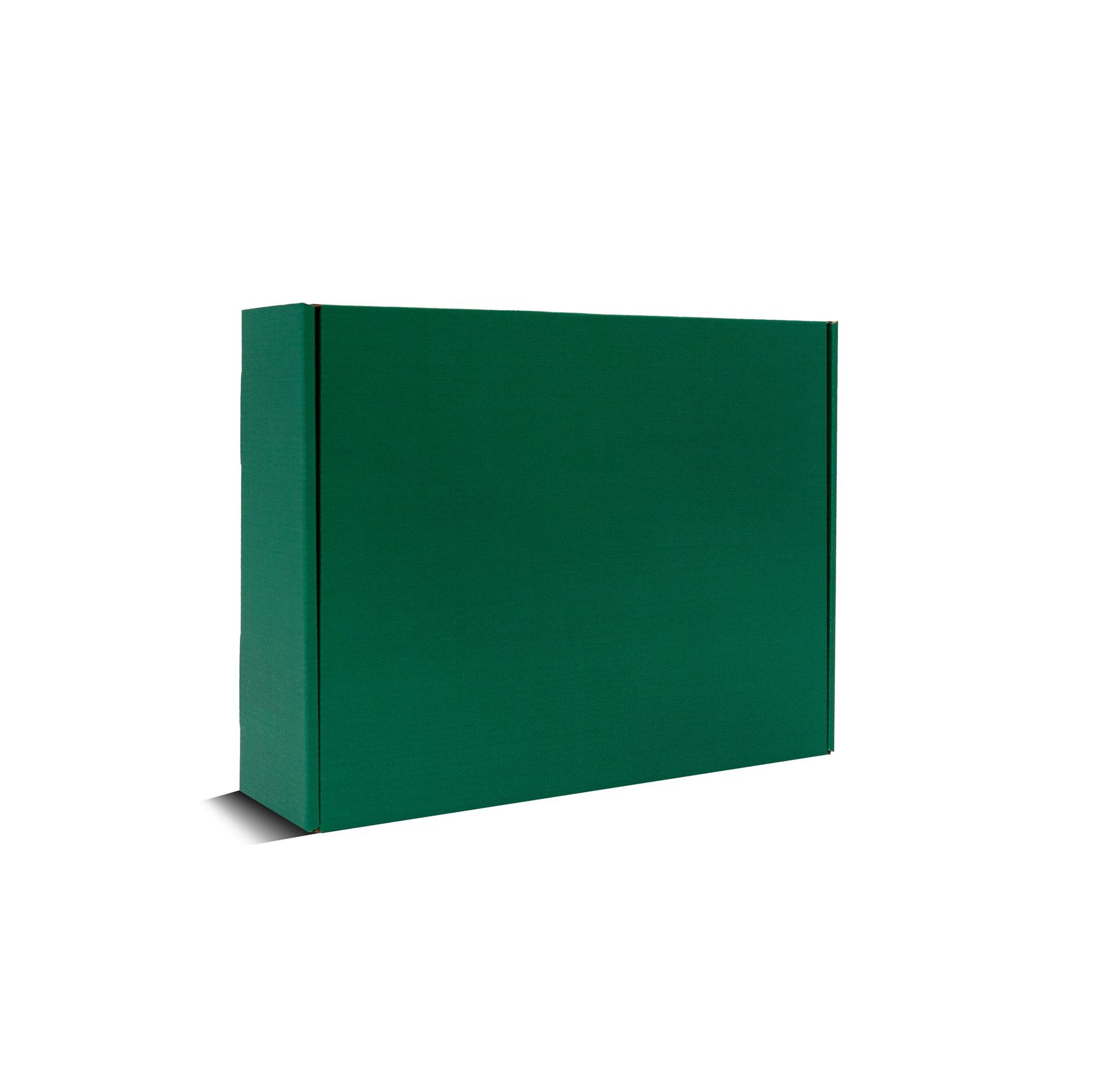 Зеленая картонная подарочная коробка с лого - 30-24-9