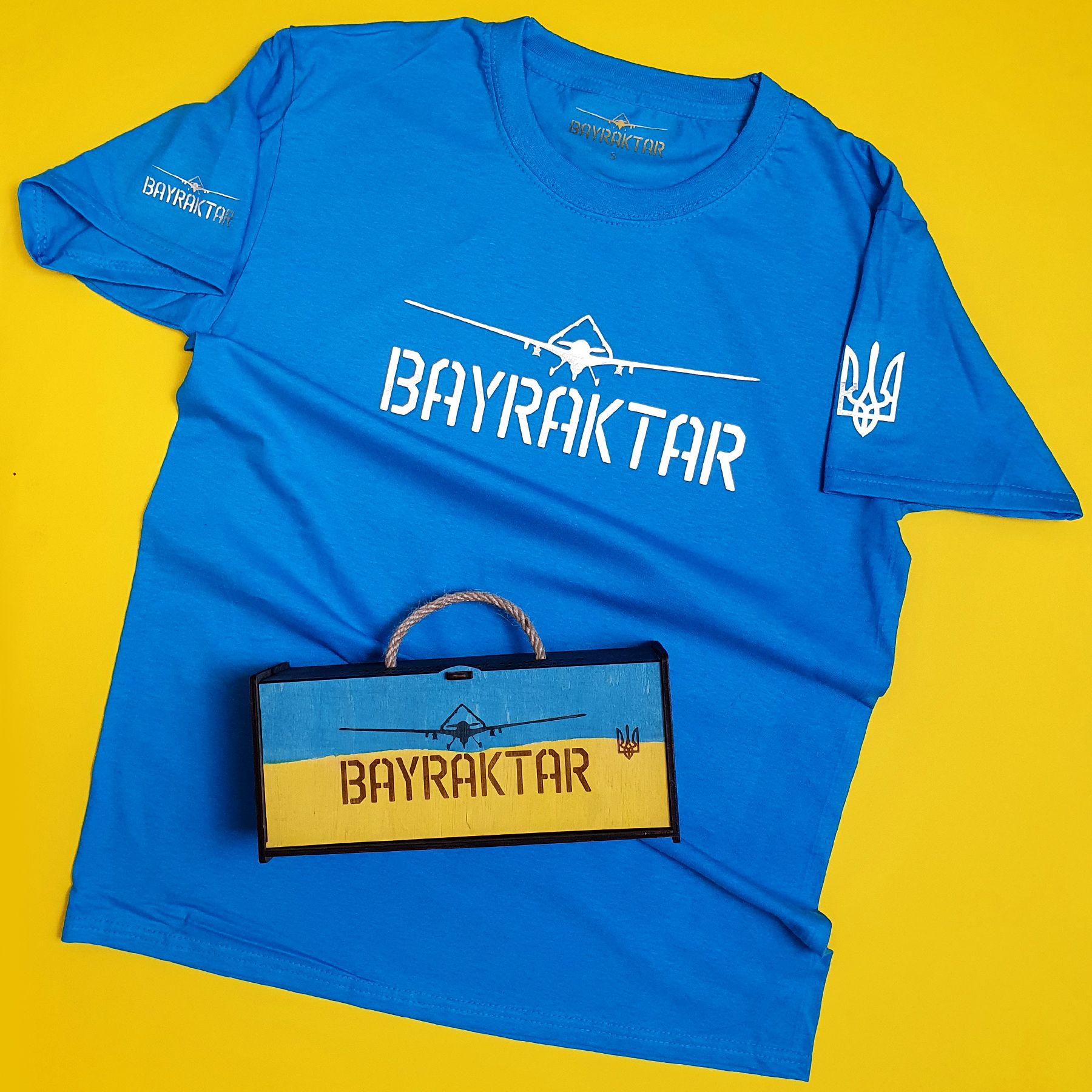 Футболка мужская линейки "BAYRAKTAR" голубая L