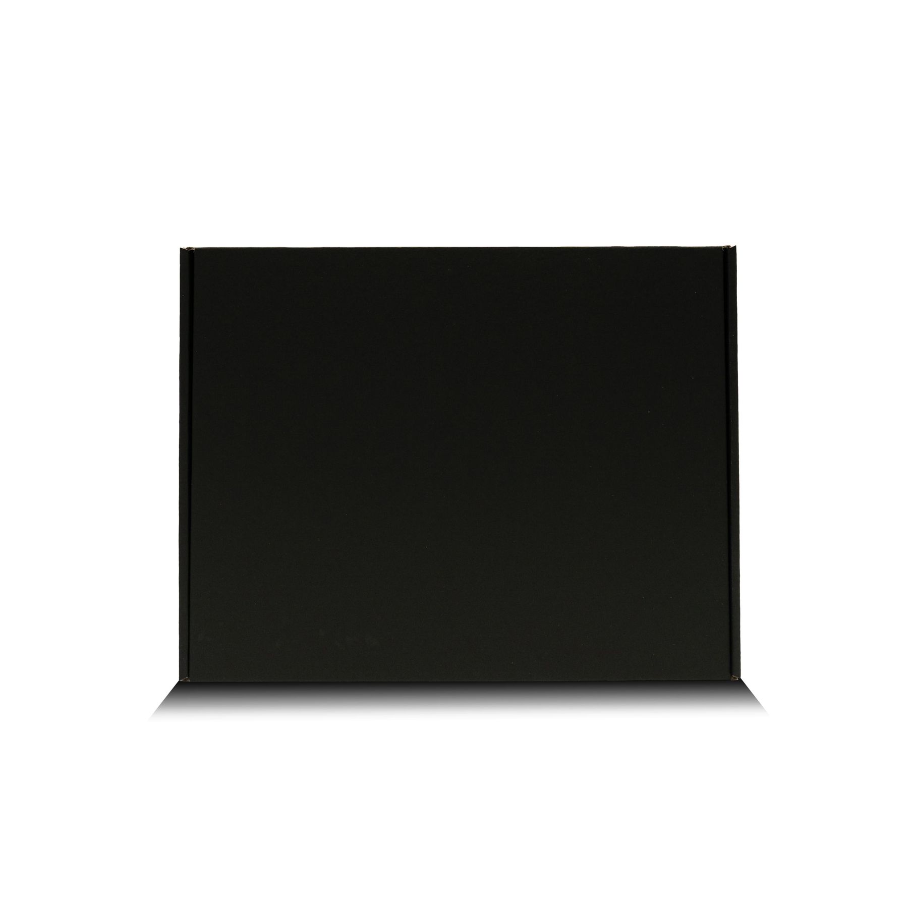 Черная картонная подарочная коробка с лого - 30-24-9