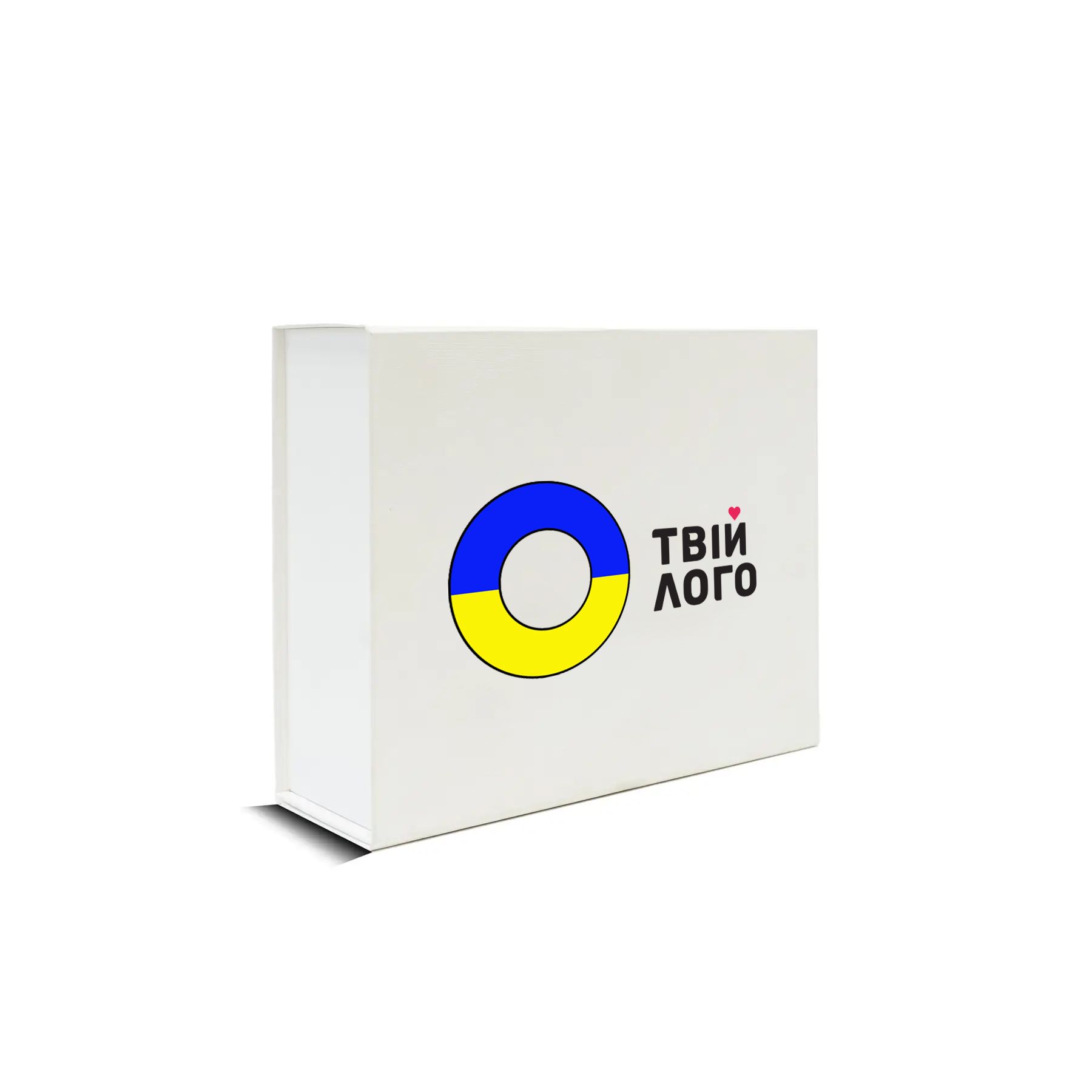 Белая подарочная картонная коробка "табакерка" - 28-23-9