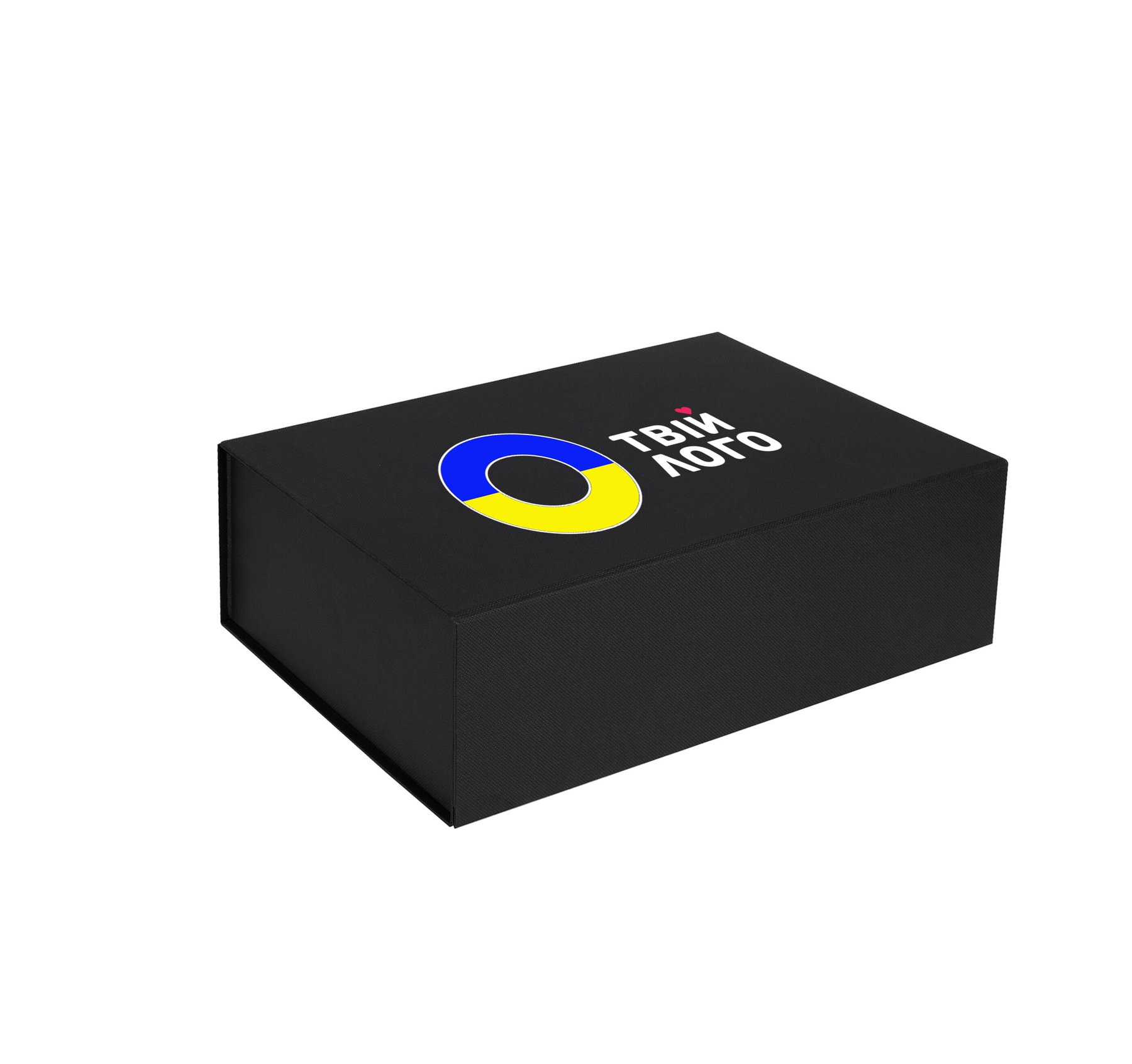 Чорна подарункова картонна коробка "табакерка" - 28-23-9