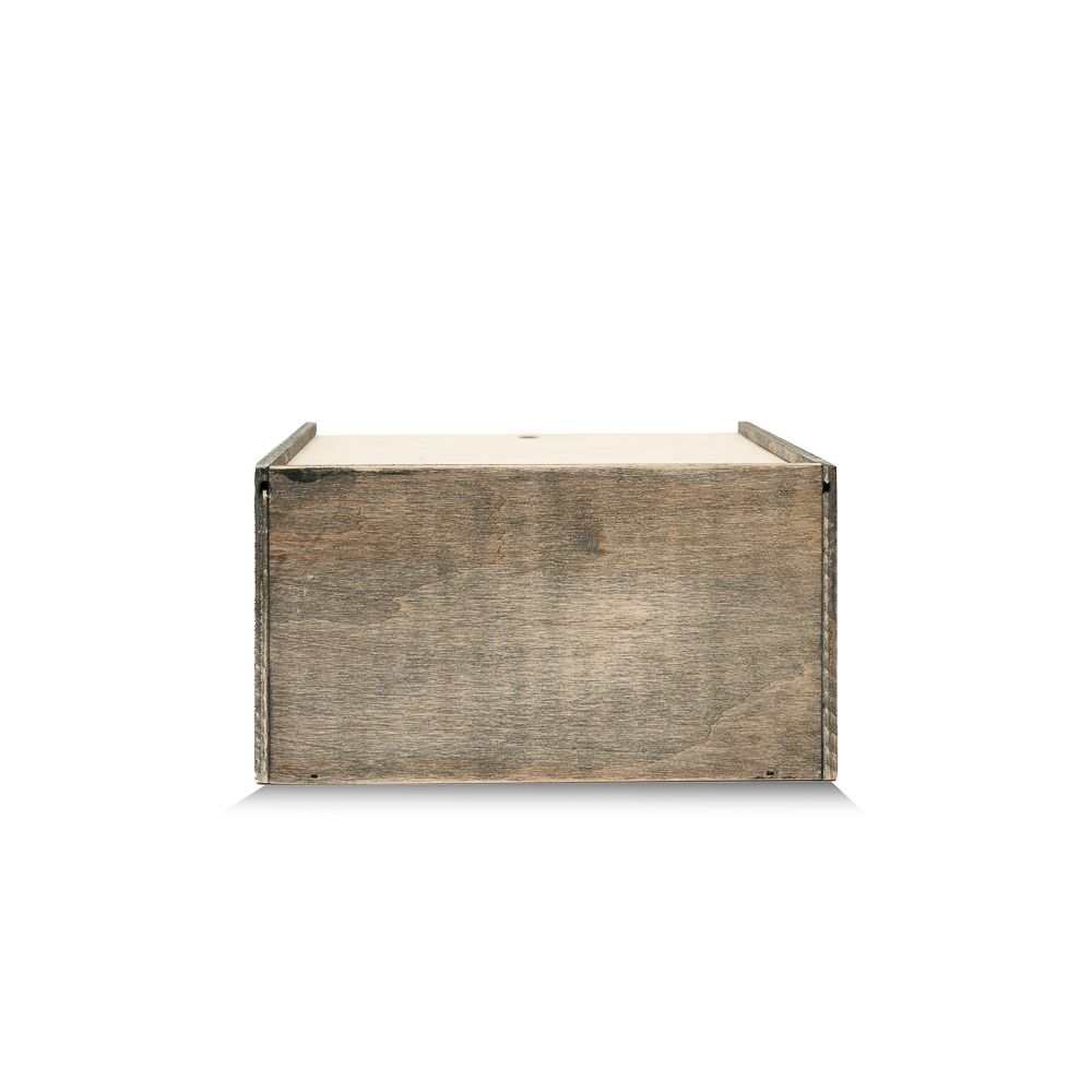 Деревянная коробка для подарка (бокс) 20-20-10 серая + крышка серая