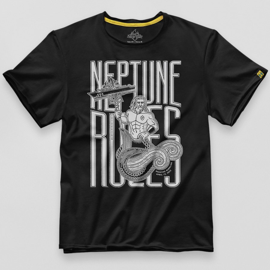 Design t-shirt with "Neptune" in BW from Love&Rage