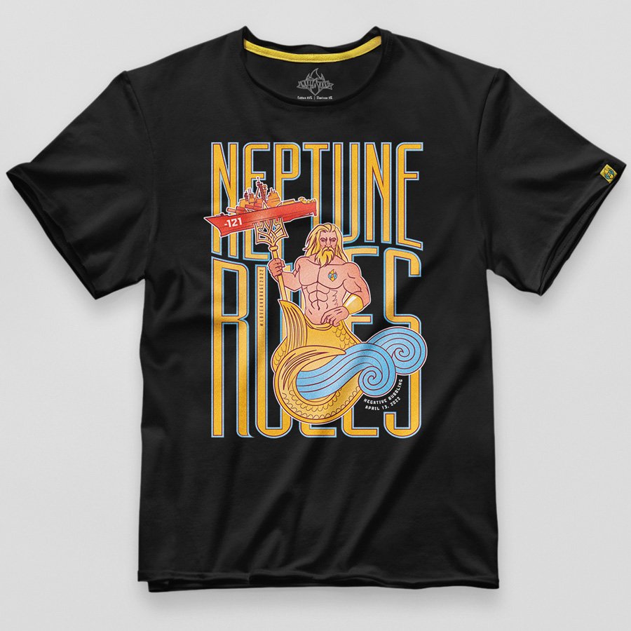 Design t-shirt with "Neptune" in colour from Love&Rage