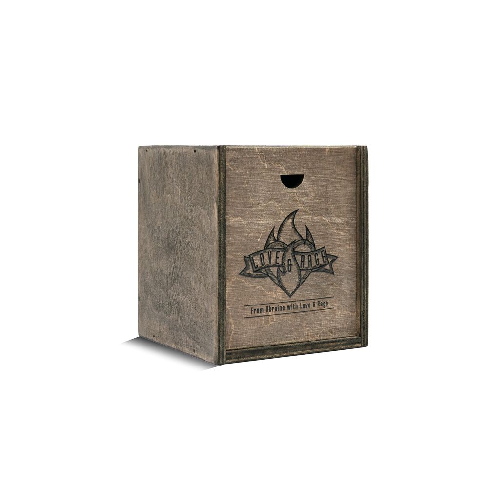 Дерев'яна коробка для подарунка під кружку/чашку 10-10-10 original + друк на кришці