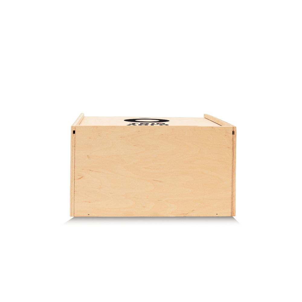 Деревянная коробка для подарка оптом с логотипом (бокс) 20-20-10 натуральная + печать на крышке