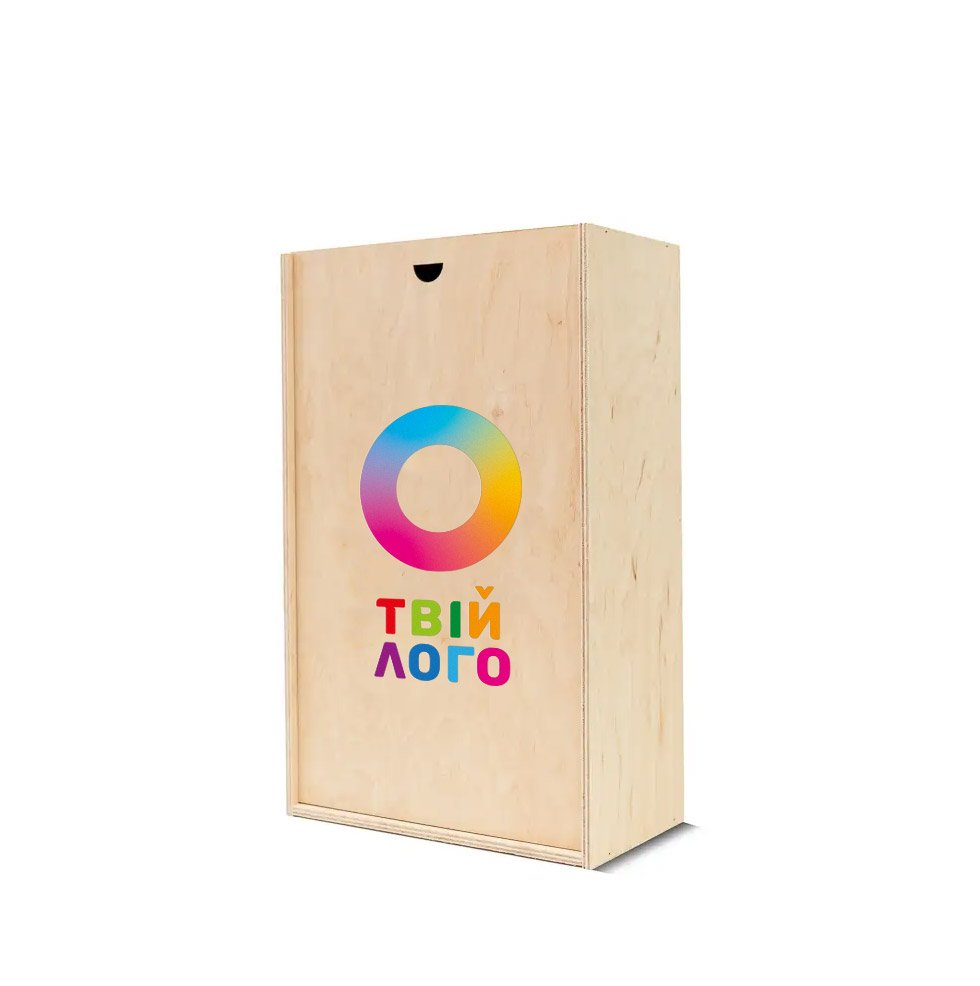 Дерев'яна коробка для подарунку (бокс) 33-20-10 натуральный колір